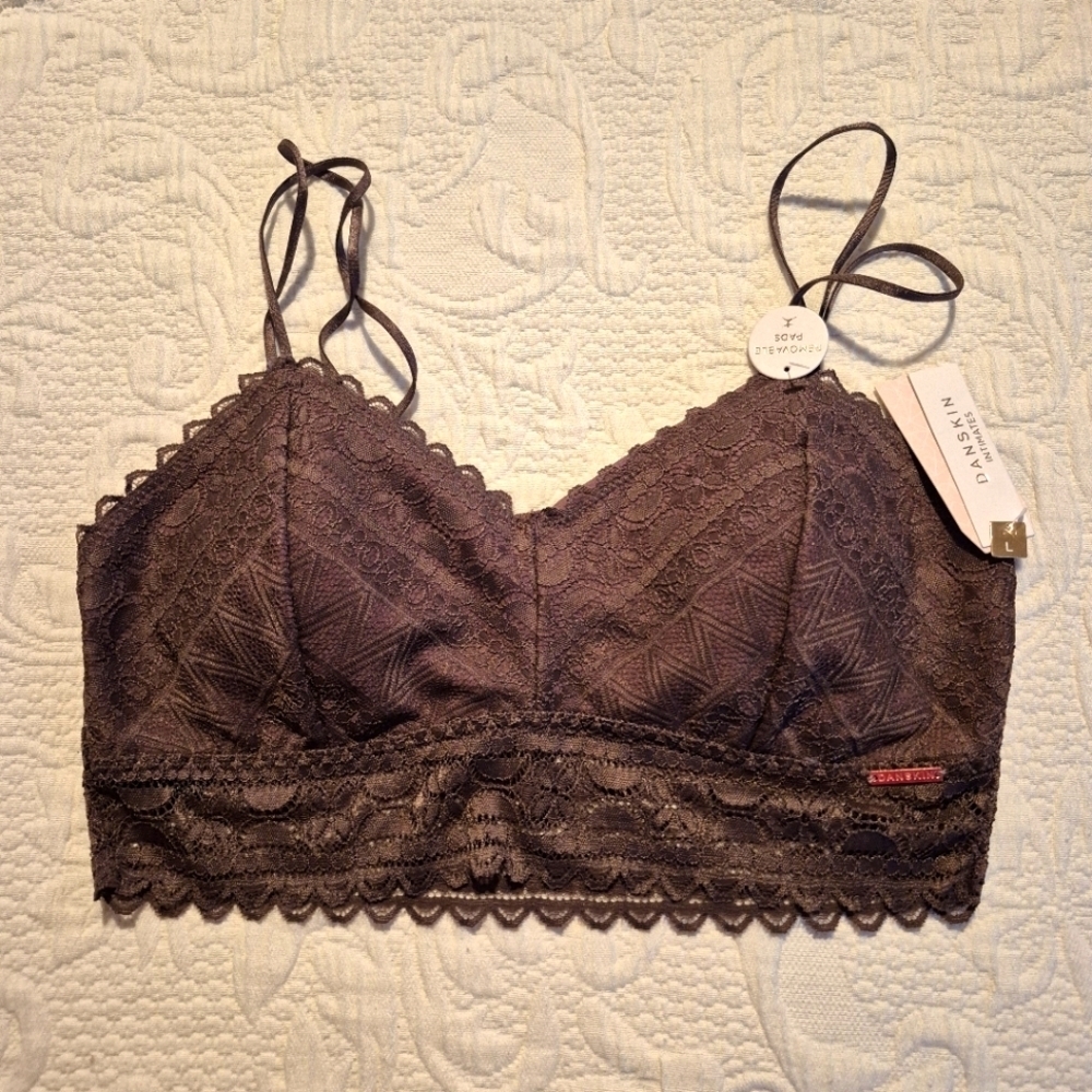 Danskin Intimates women's Large light brown bralette with removable pads NEW
